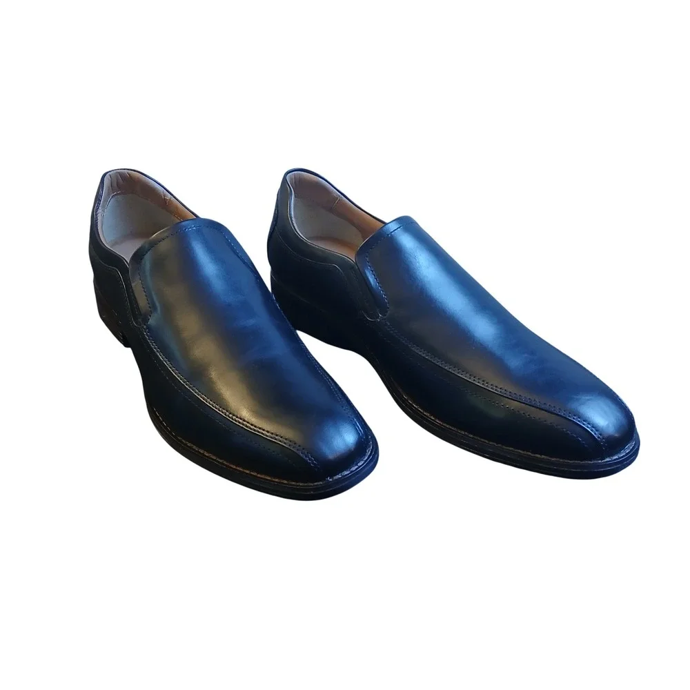 Johnston & Murphy Lewis Black Full Grain Leather Slip On Loafers Mens 8M 15-7965